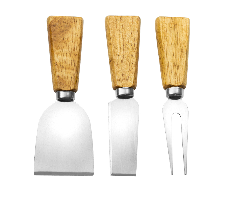 Ensemble de 5&nbsp;couteaux &agrave; fromage en bois de ch&ecirc;ne et planche &agrave; fromage HS4267