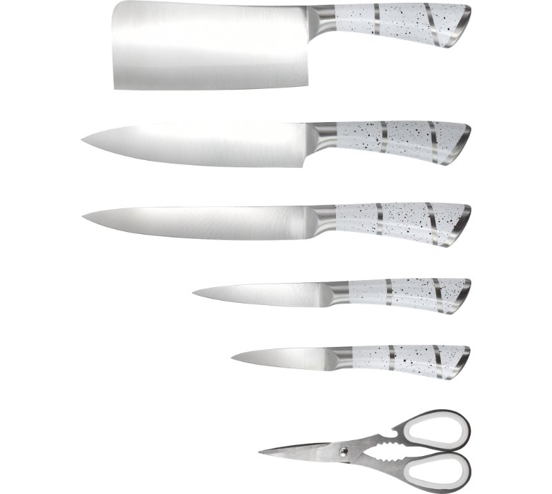 HS2074Ensemble de couteaux en acier inoxydable avec support en acrylique, ensemble de 8 couteaux