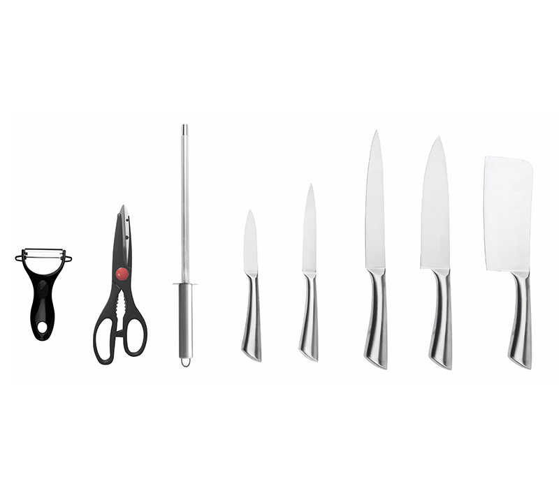 Ensemble de 13&nbsp;couteaux de cuisine &agrave; manche creux en acier inoxydable HS2010 avec support &agrave; couteaux