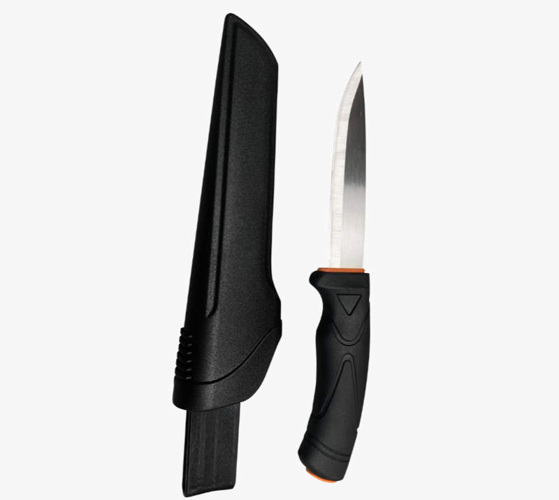 Couteau d'ext&eacute;rieur &agrave; lame droite fixe FK312 en acier inoxydable avec manche en PP et gaine de s&eacute;cur