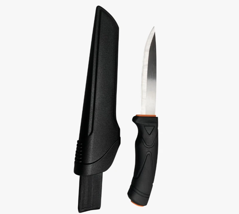 Couteau d'ext&eacute;rieur &agrave; lame droite fixe FK312 en acier inoxydable avec manche en PP et gaine de s&eacute;cur