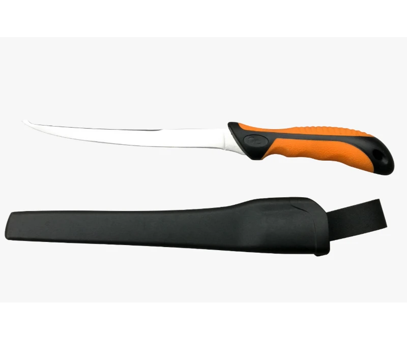 FK208&nbsp;3CR13&nbsp;Couteau &agrave; filet incurv&eacute; en acier inoxydable avec gaine PP+TPR, d&eacute;sossage de p&ecirc;che en aci