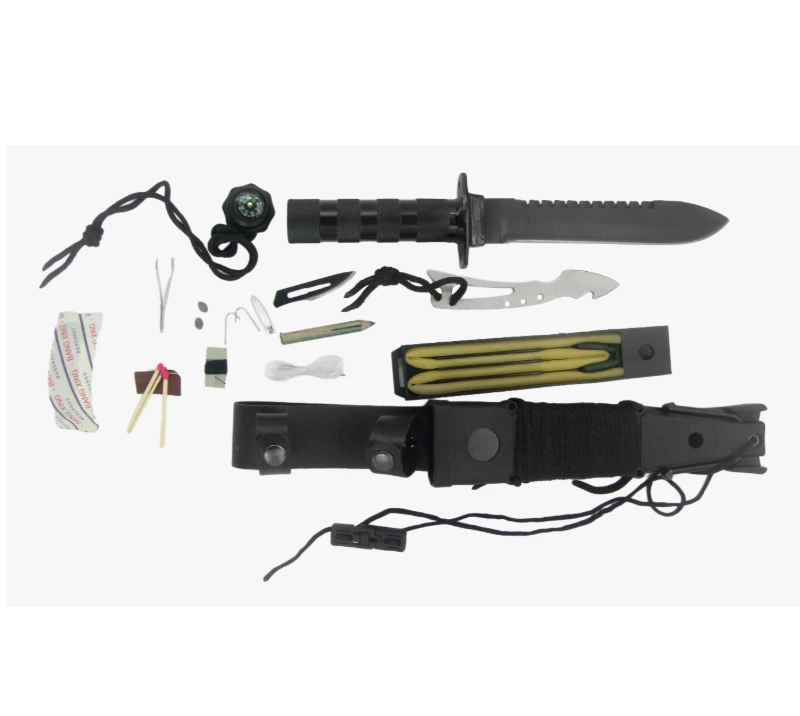 Ensemble de couteaux de survie en plein air tout-en-un FK57&nbsp;15&nbsp;en-1