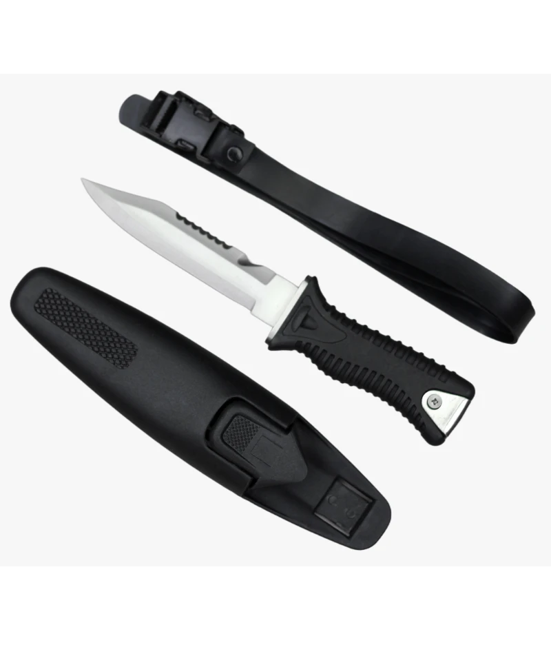 Couteau de survie FK45 avec fourreau et sangle de jambe, outil d'ext&eacute;rieur avec manche en ABS et aci