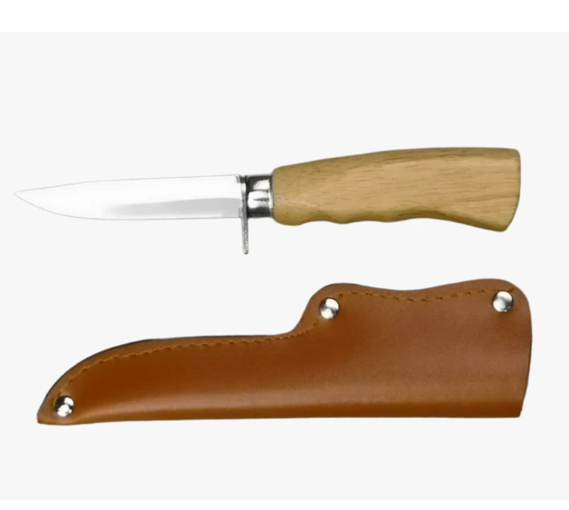 Couteau d'ext&eacute;rieur &agrave; lame fixe FK156A(4&nbsp;") en acier inoxydable 3Cr13 avec manche en bois d'h&eacute;v&eacute;a et