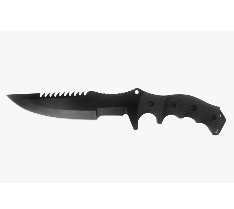 S1015&nbsp;Couteau &agrave; lame fixe, couteau de survie pleine soie avec dos en scie, manche antid&eacute;rapant pour