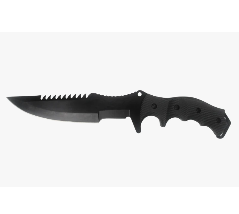S1015&nbsp;Couteau &agrave; lame fixe, couteau de survie pleine soie avec dos en scie, manche antid&eacute;rapant pour
