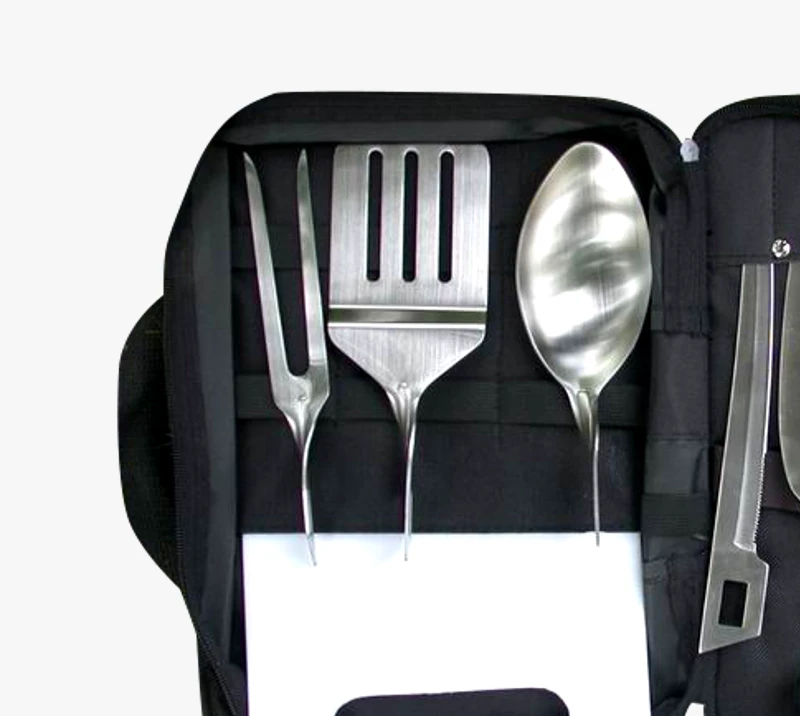 FKS04&nbsp;Ensemble d'ustensiles de barbecue professionnels de 12&nbsp;pi&egrave;ces avec sac de transport, kit d'ust