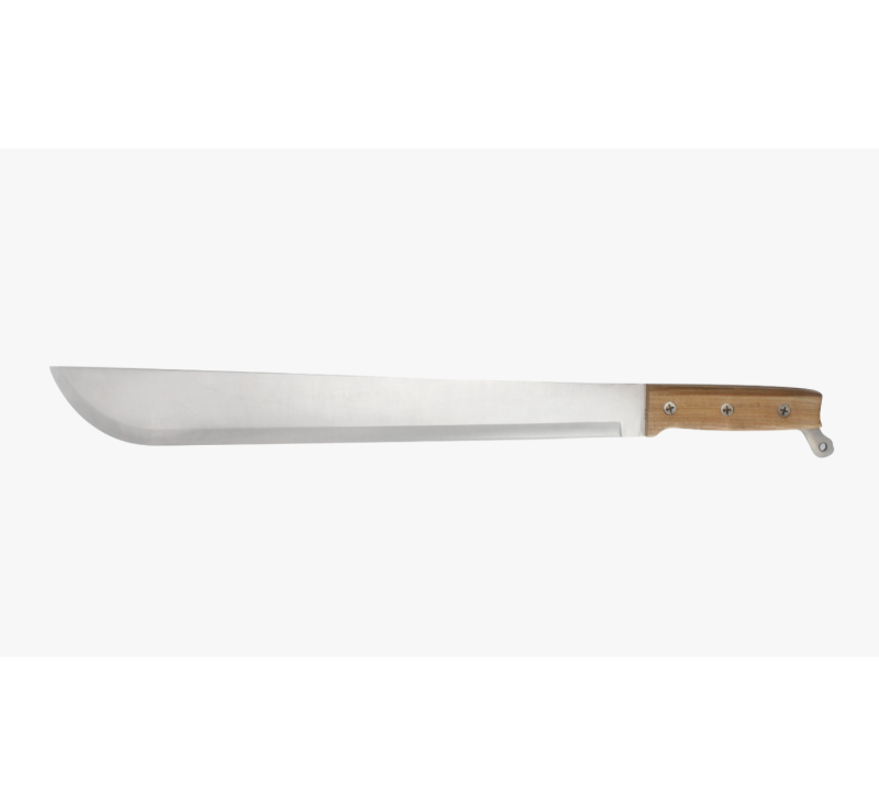 Machette longue &agrave; manche en bois S1019, couperet robuste en acier inoxydable pour la survie en ext&eacute;r