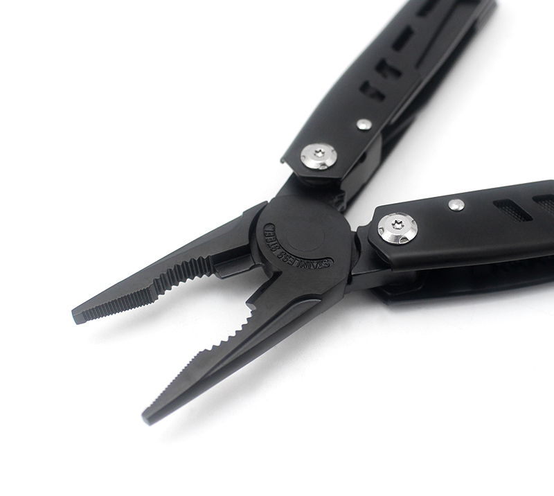 S02319&nbsp;Pince multi-outils 9&nbsp;en&nbsp;1 en acier inoxydable, outil de survie EDC ultime pour les aventures