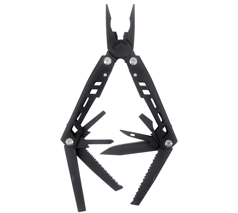 S02319&nbsp;Pince multi-outils 9&nbsp;en&nbsp;1 en acier inoxydable, outil de survie EDC ultime pour les aventures