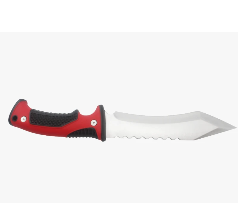 S1017&nbsp;Couteau &agrave; lame fixe de survie en plein air &agrave; manche rouge, couteau de chasse de camping &agrave; bord