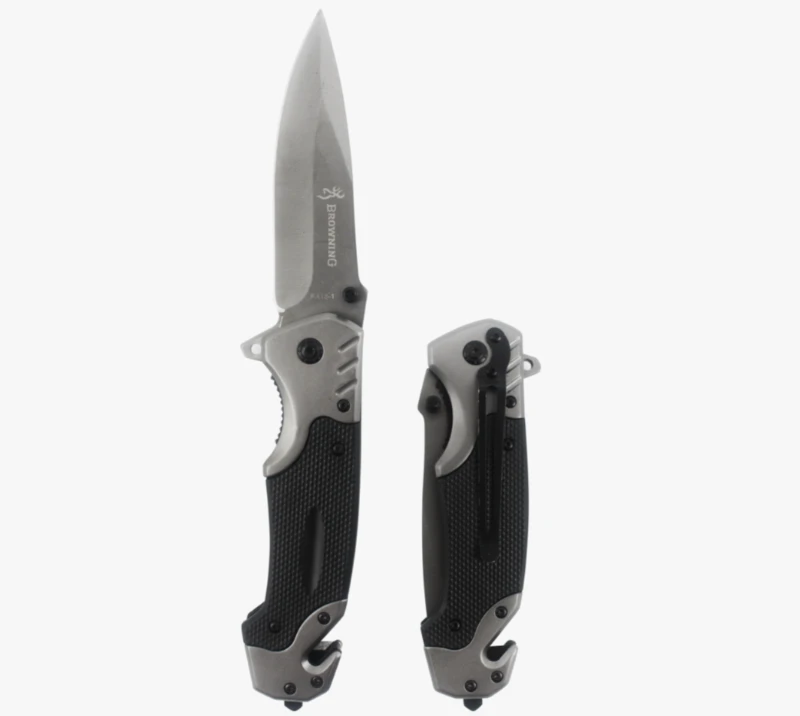 Couteau pliant tactique S2032, couteau de poche EDC en acier inoxydable avec brise-verre et clip