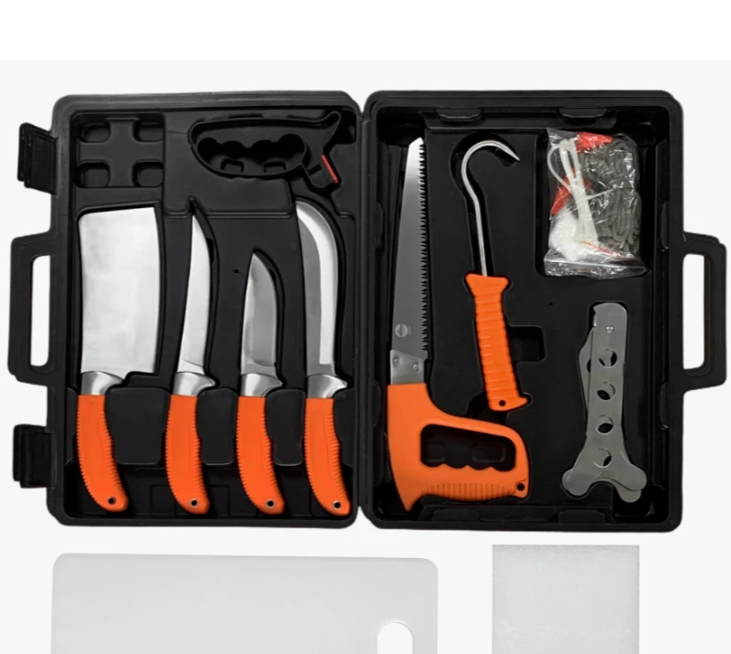 FKS30-14A&nbsp;Ensemble d'outils professionnels de chasse et de cuisine, 12&nbsp;pi&egrave;ces, avec &eacute;tui rigide et p