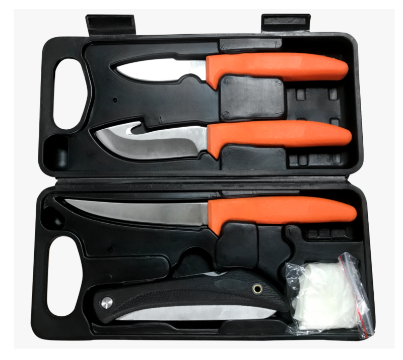 FKS26-07B&nbsp;7&nbsp;PCS&nbsp;Kit de couteaux &agrave; filet de p&ecirc;che haut de gamme avec cisailles et &eacute;tui de rangement,