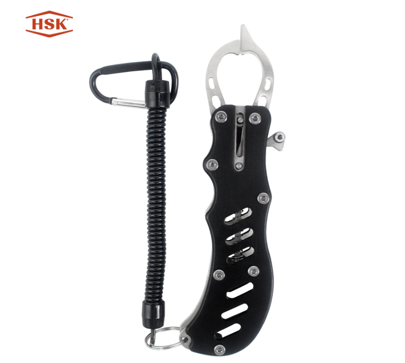 Pince &agrave; poisson l&eacute;g&egrave;re en aluminium KA-83 avec cordon de s&eacute;curit&eacute;, pince &agrave; l&egrave;vres en acier inoxydabl