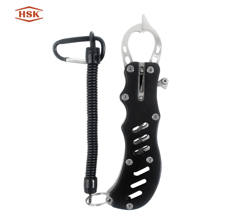 Pince &agrave; poisson l&eacute;g&egrave;re en aluminium KA-83 avec cordon de s&eacute;curit&eacute;, pince &agrave; l&egrave;vres en acier inoxydabl