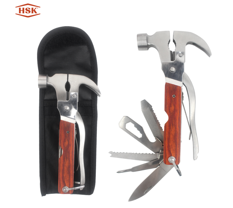 S02313 Marteau multi-outils professionnel, outil multifonction de survie en camping en plein air ave