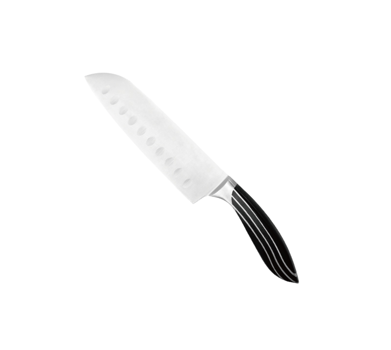 D-D004A 8PCS High Quality Stainless Steel Kitchen Knife Set with Wooden Block & Build-in Sharpener